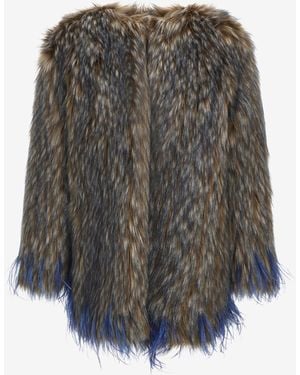 Roberto Cavalli Faux Fur With Inserts - Grey