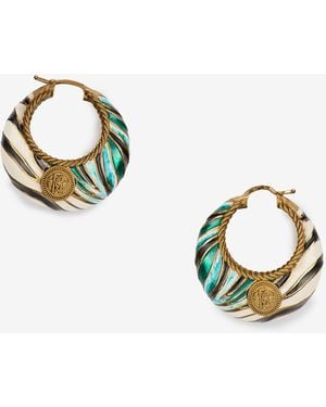Roberto Cavalli Pendientes De Aro Estampado Ray Of Sea - Metálico