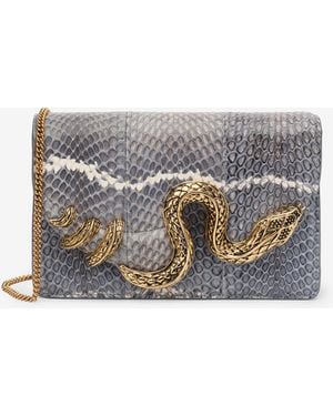 Roberto Cavalli Serpentine Shoulder Bag - Gray