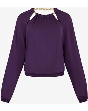 Roberto Cavalli Long-Sleeve T-Shirt - Purple