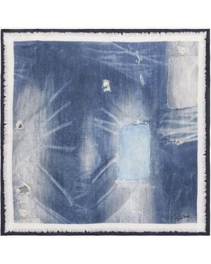 Roberto Cavalli Seidentuch Mit Denim-Patchwork-Print - Blau