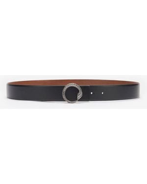 Roberto Cavalli Belt With Snake Buckle - Black