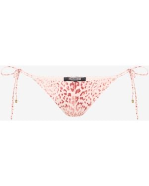 Roberto Cavalli Slip Bikini Stampa Jaguar - Rosa