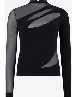 Roberto Cavalli Sweater With Two-Tone Pattern - Black
