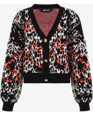 Roberto Cavalli Just Cavalli Jacquard Cardigan - Black