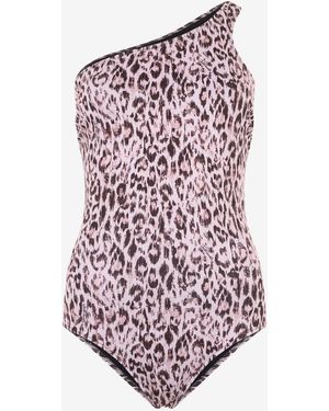 Roberto Cavalli One-Piece Swimsuit With Jaguar Skin Print - White
