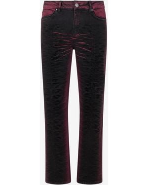 Roberto Cavalli Jeans Trousers Burgundy - Black