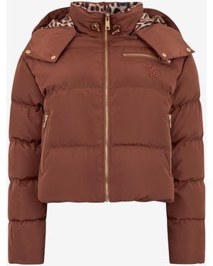 Roberto Cavalli Down Jacket With Monogram Rc - Brown