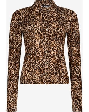 Roberto Cavalli Leopard Print Shirt - Brown