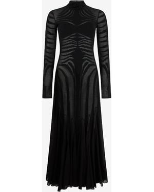 Roberto Cavalli Zebra Pattern Knit Dress - Black