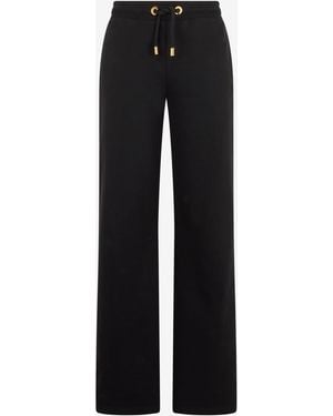 Roberto Cavalli Cotton Trousers With Monogram Rc - Black