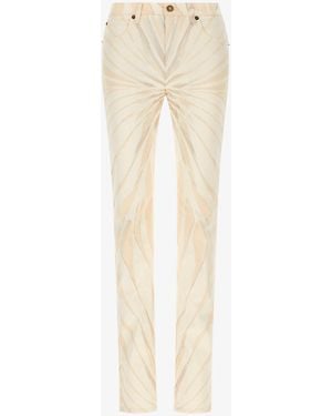 Roberto Cavalli Ray Printed Skinny Trousers - White