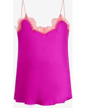 Roberto Cavalli Top With Lace Detailing - Pink