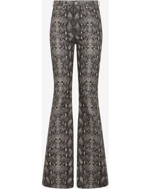 Roberto Cavalli Vaqueros Estampado Python - Gris