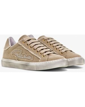 Roberto Cavalli Low-Top Sneaker With Crystal Logo - Multicolor