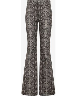 Roberto Cavalli Python Print Jeans - Gray