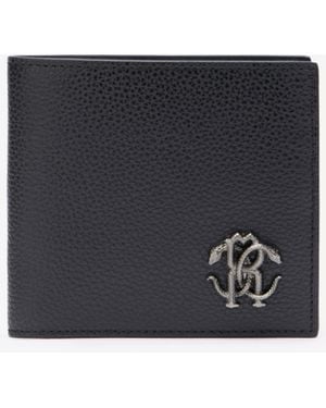 Roberto Cavalli Wallet With Monogram Rc - Black