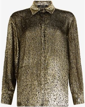 Roberto Cavalli Leopard Lamé Shirt - Green