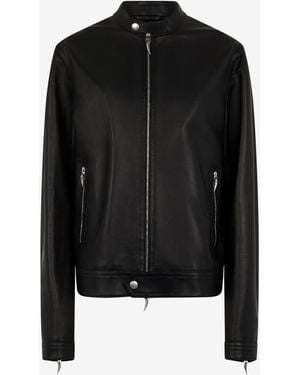 Roberto Cavalli Biker Jacket With Fang Details - Black