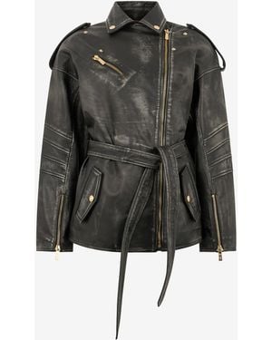Roberto Cavalli Leather Jacket - Black