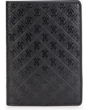 Roberto Cavalli Wallet With All-Over Mirror Snake Monogram - Black