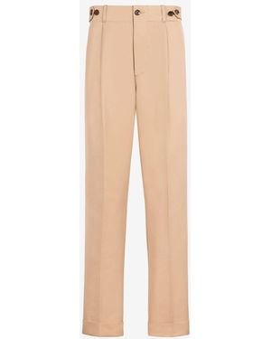 Roberto Cavalli Pleat-Detail Straight-Leg Trousers - White