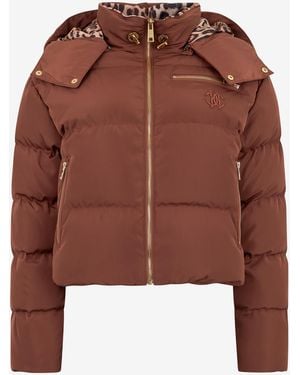 Roberto Cavalli Down Jacket With Monogram Rc - Brown