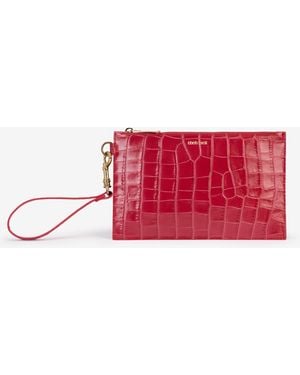 Roberto Cavalli Pochette Rosa Antico Effetto Coccodrillo - Rosso