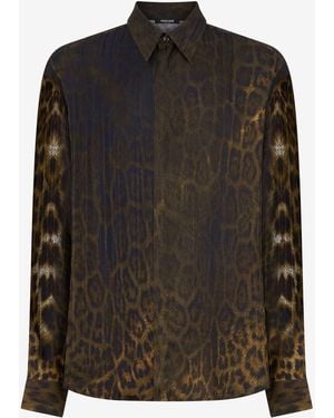 Roberto Cavalli Jaguar Print Shirt - Black