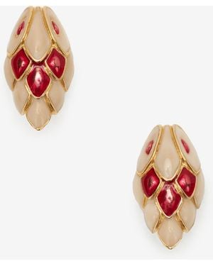 Roberto Cavalli Snake Clip-On Earrings - White