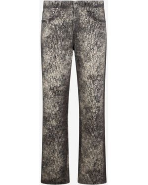 Roberto Cavalli All-Over Logo Print Jeans - Gray