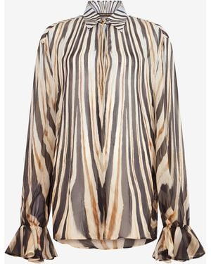 Roberto Cavalli Zebra Print Silk Shirt - Multicolor
