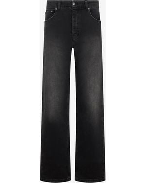 Roberto Cavalli Washed Straight Fit Jeans - Black