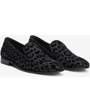 Roberto Cavalli Slippers With Jaguar Skin Print - Black