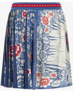 Roberto Cavalli Banda Print Skirt - Blue