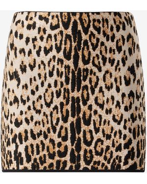 Roberto Cavalli Miniskirt With Jaguar Skin Print - Black