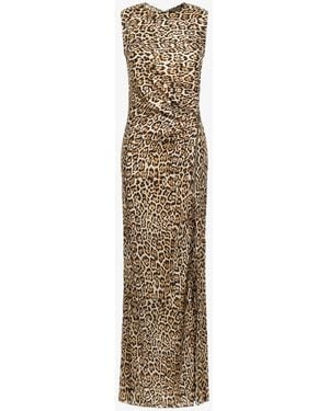 Roberto Cavalli Leopard Printed Dress - White
