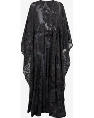 Roberto Cavalli Sheer Silk Kaftan - Black