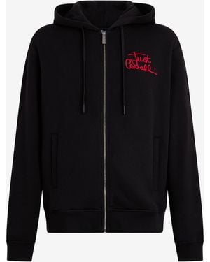 Roberto Cavalli Hoodie With Embroidered Logo - Black