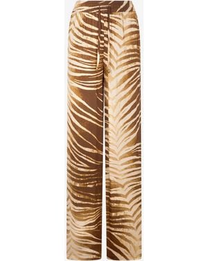 Roberto Cavalli Natural Barb Print Trousers - Metallic