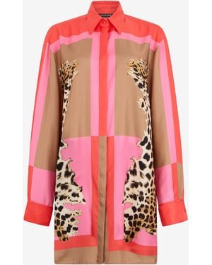 Roberto Cavalli Cavalli Pop Print Silk Dress - Red