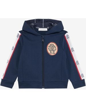 Roberto Cavalli Felpa Blu Con Monogram Rc