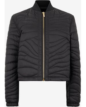 Roberto Cavalli Zip Jacket With Quilted Zebra - Black