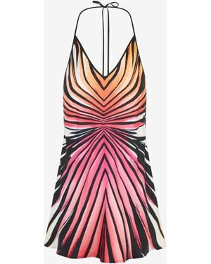 Roberto Cavalli Ray Of Paradise Print Silk Mini Dress - White