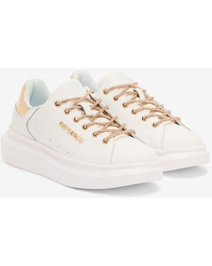 Roberto Cavalli Lace-Up Trainers With Rhinestones - White