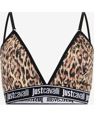 Roberto Cavalli Sujetador Triangular Con Estampado Jaguar Skin - Negro
