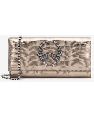 Roberto Cavalli Cartera De Cadena Serpentine Dorada Efecto Lagarto - Multicolor