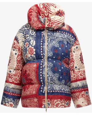 Roberto Cavalli Bandana Print Puffer Jacket - Red