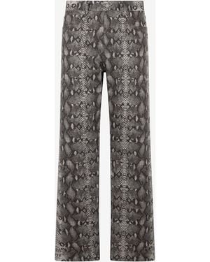 Roberto Cavalli Python Print Denim Jeans - Grey