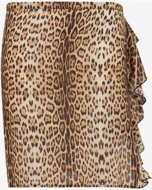 Roberto Cavalli Sarong Con Estampado De Leopardo - Neutro